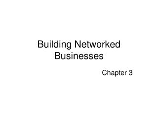 Building Networked Businesses