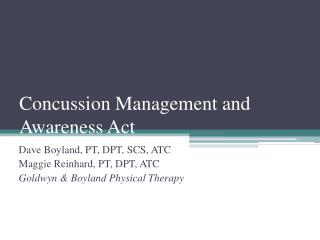 Concussion Management and Awareness Act