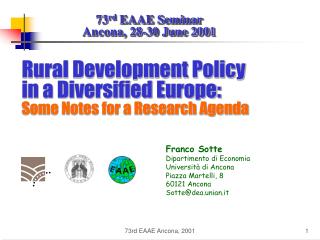 Rural Development Policy in a Diversified Europe: Some Notes for a Research Agenda