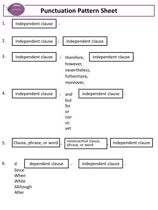 Punctuation Pattern Sheet