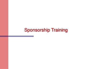Sponsorship Training