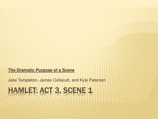Hamlet: Act 3, Scene 1