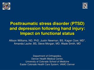 DSM IV TR Criteria: PTSD