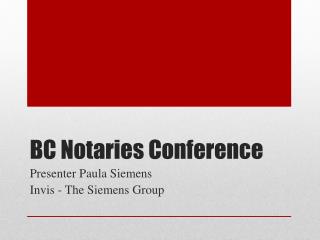 BC Notaries Conference