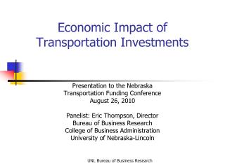 Economic Impact of Transportation Investments