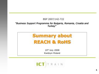 “ Business Support Programme for Bulgaria, Romania, Croatia and Turkey ”