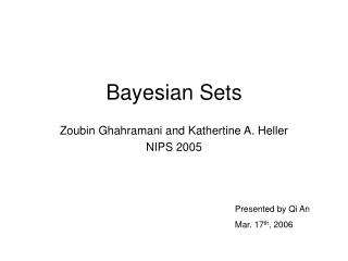 Bayesian Sets