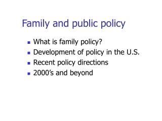 Family and public policy