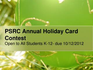 PSRC Annual Holiday Card Contest