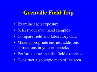 Grenville Field Trip