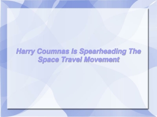 Harry Coumnas Is Spearheading The Space Travel Movement