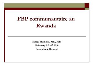 FBP communautaire au Rwanda