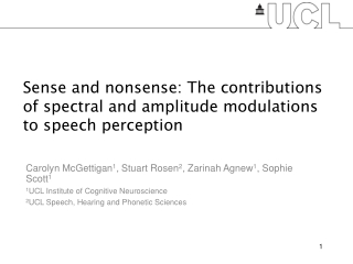 Sense and nonsense: The contributions of spectral and amplitude modulations to speech perception