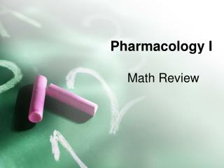 Pharmacology I