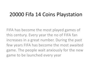 20000 Fifa 14 Coins Playstation