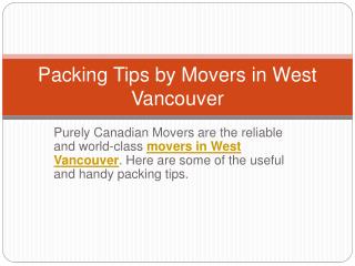 Top 5 Moving Tips by Movers in West Vancouver