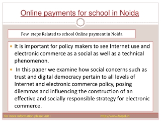 Online Payment for school in Noida is a new way making payme
