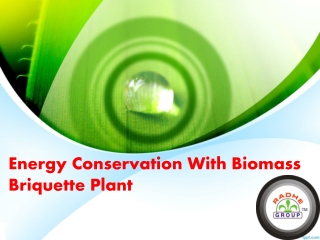 Energy Conservation With Biomass Briquette Plant