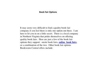 Book Fair Options