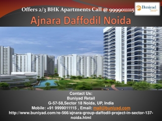 Daffodil by Ajnara group sector 137 Noida contact Buniyad.co