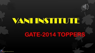 GATE 2014 toppers of Vani Institute