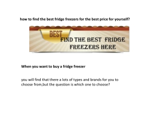 how to choose the best fridge freezer
