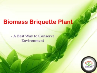 Biomass Briquette Plant is a Best Way to Conserve Environmen
