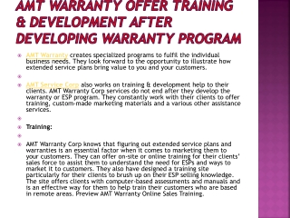 AMT Warranty Offer Training