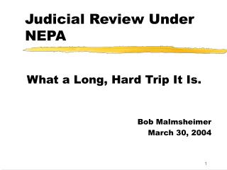 Judicial Review Under NEPA
