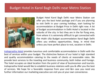 Budget Hotel in Karol Bagh Delhi near Metro Station
