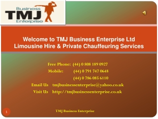 Chauffer Serviced in London - TMJ Business Enterprise