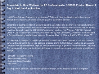 Corcentric to Host Webinar for AP Professionals