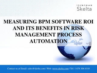 Measuring BPM Software ROI and its benefits in Risk Manageme