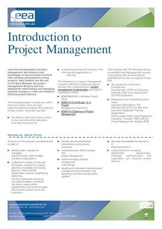 Introduction To Project Management