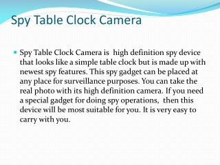 Spy Table Clock Camera