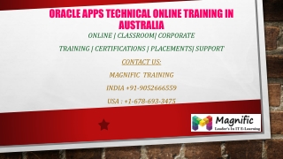 Oracle apps technical online training in Australia