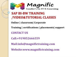 SAP BI-BW TRAINING @ VIDEO