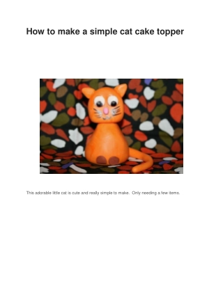 How to make a simple cat cake topper