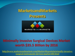 Minimally Invasive Surgical Devices Market by 2016
