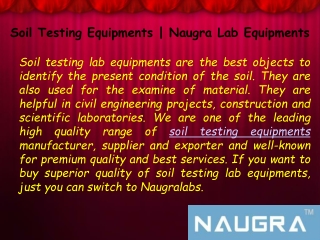 What Are the benefits of Soil Testing Lab Equipments?