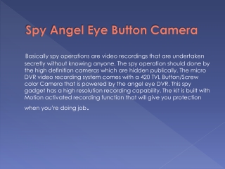 Spy Angel Eye Button Camera