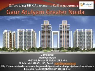 2-4 BHK Apartments for sale in Gaur Atulyam