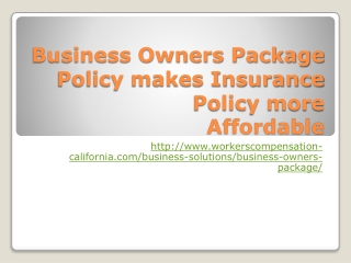 Business Owners Package Policy makes Insurance Policy