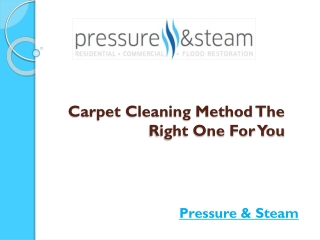 Carpet Cleaning Method - The Right One for You