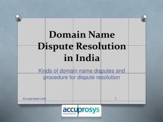 IP Domain name dispute services