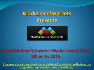 Minimally Invasive Surgical Devices Market by 2016