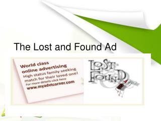 Book Lost and Found Ad