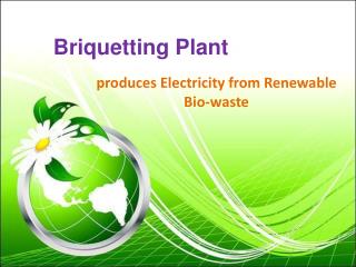 Briquette Plant produces Electricity from Renewable Bio-wast