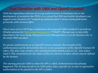 Trust Elevation with UMA and OpenID Connect