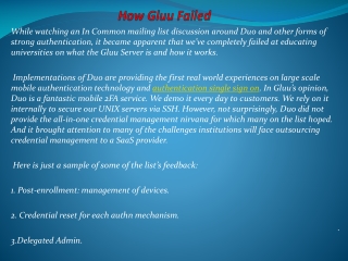 How Gluu Failed